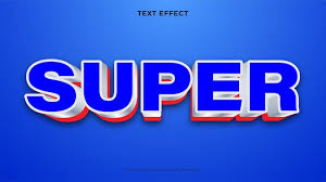 super text effect editable 3d style