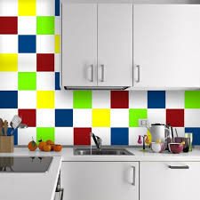 Kit 48 Kitchen Tile Stickers Chequered