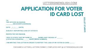 how to write application for lost voter