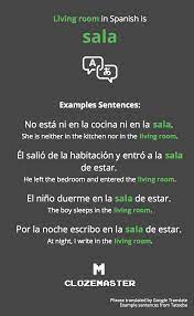 how to say living room in spanish