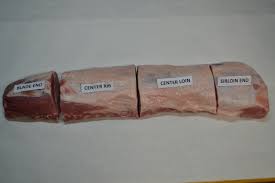 cutting a boneless pork loin meat
