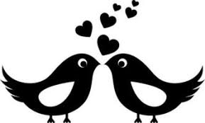 kissing birds vector art icons and