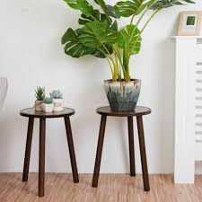 2 Pack Wooden Plant Stands Stool Classy