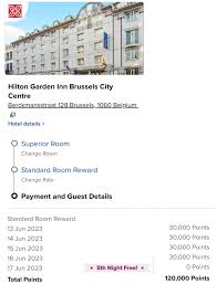 hilton points chart what you need to