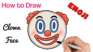 how to draw emoji clown face easy step