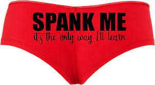 Knaughty Knickers Spank Me Its The Only Way I Will Learn I'll Red Boyshort  BDSM at Amazon Women's Clothing store