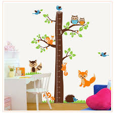 Us 10 65 8 Off Child Kids Rooms Diy Cartoon Squirrel Measure Height Sticker Height Chart Rule Wall Stickers Animal Tree Nursery Decal Poster In Wall
