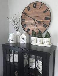 45+ charming farmhouse wall decor ideas to fit spaces big and small 30 Oversized Rustic Large Wooden Wall Clock Farmhouse Kitchen Or Living Room Clock For Wall Customized Last Name Established Year Gift Farmhouse Wall Decor Rustic Wall Clocks Decor