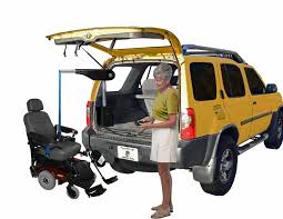 wheelchair or scooter inside a van or suv
