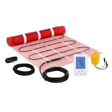vevor floor heating mat 10 sq ft electric radiant in floor heated warm system with digital floor sensing thermostat includes