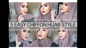 5 easy chiffon hijab style using no