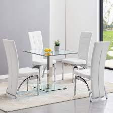 Hartley Clear Glass Dining Table With 4