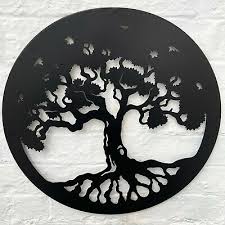 Wall Art Black Metal Silhouette Round