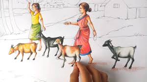 People are beginning to realize that environmental problems are not just somebody else's. How To Draw Easy Scenery With Human Figures Animal Figures Figurative Composition For Competition Youtube