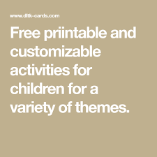 Free Priintable And Customizable Activities For Children For