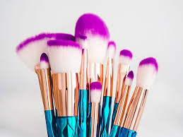 blue and brown makeup brush set hd