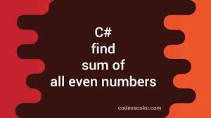 c program to find the sum of all even