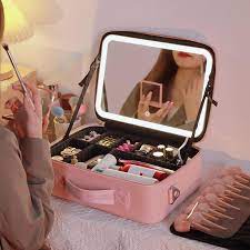 makeup case with mirror light