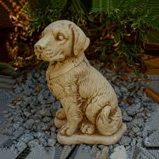 Golden Labrador Statue Concrete Dog