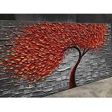 Wall Paintings Canvas Modern Red And
