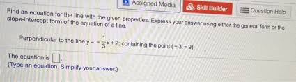 Solved Find An Equation For The Line