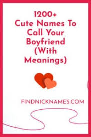 It is for entertainment purpose only. 1200 Cute Nicknames For Boyfriend With Meanings Find Nicknames