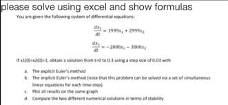 solved please solve using excel and