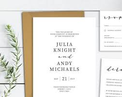Minimalist Wedding Invitation Printable Classic Wedding Invite