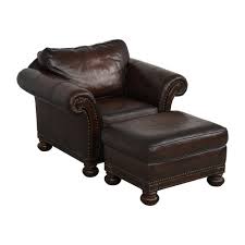 bernhardt leather chair and ottoman