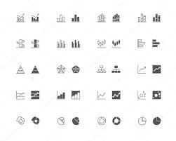 Graphics And Chart Outline And Filled Icon Set Stock
