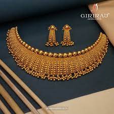 The m jewelers the gothic initial pendant choker. Buy Gold Choker Necklace Online Girirajjewellers Co In