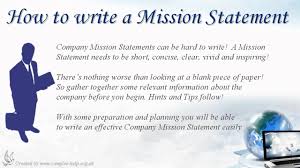 how to write company mission statements