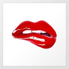 red lips art print by vitor7costa