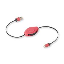 Retractable Lightning Cable Lightning Charging Cable Pink Retrak