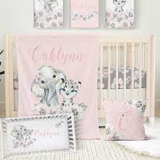 Elephant Baby Girl Crib Bedding Set