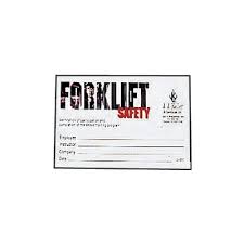 During which you will be instructed on all aspects of using a fork lift so you will quickly absorb the skills you are being shown during the duration of your course. Forklift Training Wallet Cards Seton