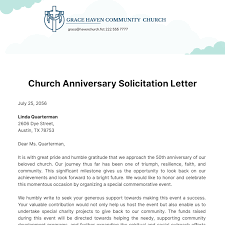 church anniversary solicitation letter