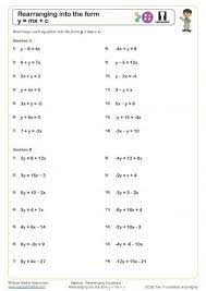 Rearranging Equations Worksheets