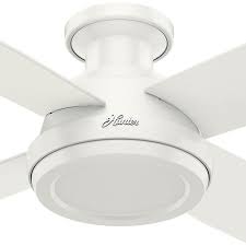 The hunter 59245 ceiling fan is a 44 inch indoor ceiling fan that is most suitable for small spaces and homes with low ceilings. Hunter Low Profile Dempsey 52 Fresh White Indoor Ceiling Fan At Menards
