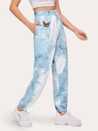 Accordion fold each leg independently, creating. Butterfly Graphic Tie Dye Sweatpants Romwe Usa