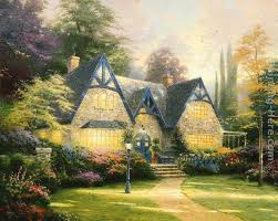 Thomas Kinkade Winsor Manor Painting