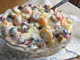 creamy fruit salad recipe recipetips com