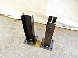 set of 4 steel i beam table legs for