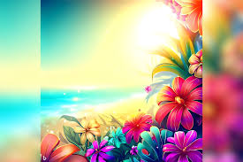 summer flowers background graphic by