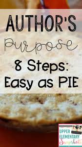 Authors Purpose 8 Steps Easy As Pie Upper Elementary