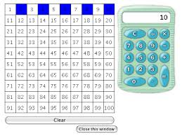 Applet With Hundred Chart And Calculator Math Addition