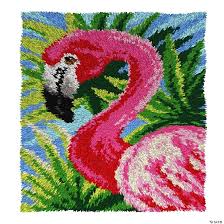 orchidea latch hook rug kit flamingo