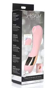 Shegasm Tickle Tickling Clit Stimulator With Suction - Pink - INM-AF938