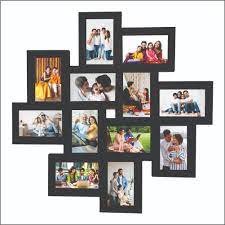 black wooden wall collage frames