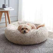 * allow slight dimensional differences due to manual measurements. Amazon Com Calming Dog Bed Cat Bed Anti Anxiety Donut Dog Cuddler Bed Warming Cozy Soft Dog Round Bed Fluffy Faux Fur Plush Dog Cat Cushion Bed For Small Medium Dogs And